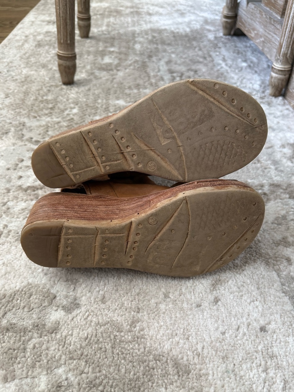 A.S.98 Naylor Tan Leather Platform Wedge Sandals - Picture 5 of 9